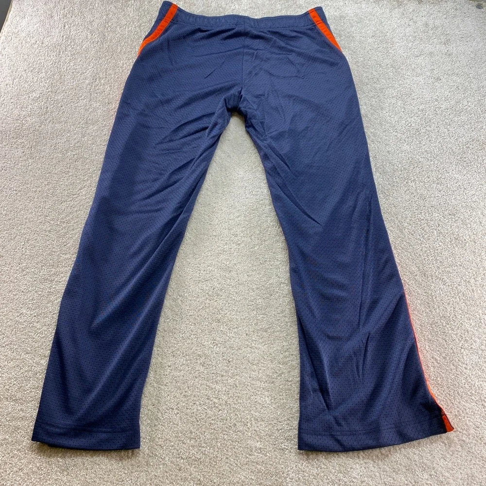 Nike‎ Mesh Track Pants Mens Large Navy Blue Orange Stripe Athletic Sweatpants